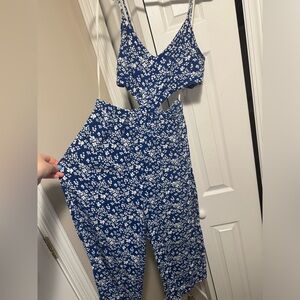 Blue and white jumpsuit
